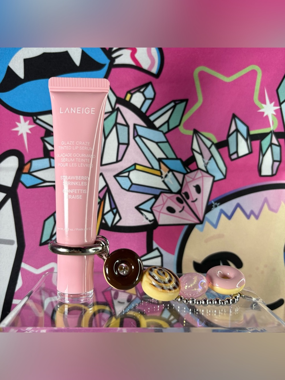 Laneige "Strawberry Sprinkles" Glaze Craze Tinted Lip Serum with Keychain 12g
